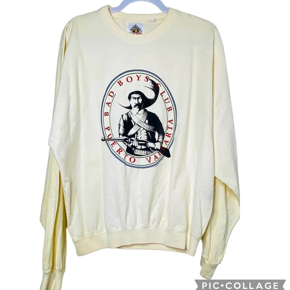 Rare Vtg Sweater Mens -Bad Boys Club Puerto Vallarta Hipster Wear - Picture 1 of 6